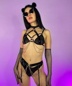 Roma 2pc Lustful Habit Black Lingerie Set New