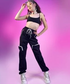 Hot And Delicious Emboldened Black 2pc Pants Set New