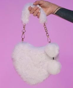 AE In Love With You Fuzzy Heart Purse New