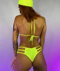 Juan Solid Cutout Scrunchy Booty Shorts