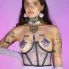 Daisy's Corsets Lavender Fishnet Waist Cincher New
