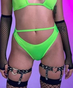 Roma Neon Green Kinetic Keyhole Bottoms New