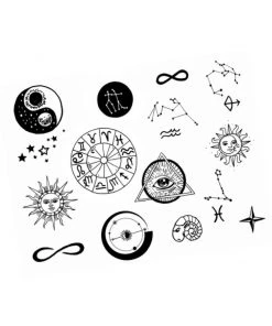 Neva Nude Zodiac Giant Temporary Tattoo Pack