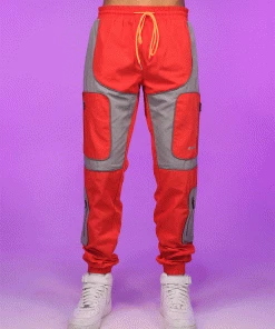 EPTM Fire Red & Grey Nylon Pants