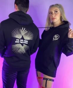 555stickers Womens Only Here For The Lasers Reflective Hoodie