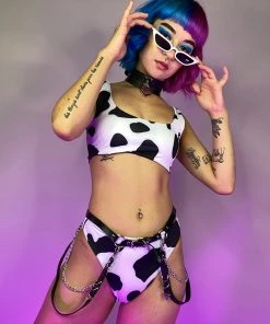 AE 2pc Milkshake Cow Print Bikini Set New