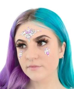 Uniflying Accessories Purple Magic Rhinestone Rave Face Jewel