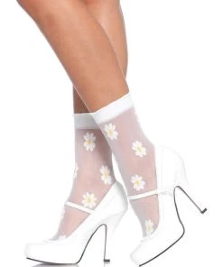 Leg Avenue Sheer Daisy Ankle Socks
