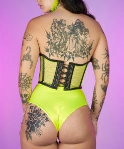 Bodyzone Techno Bish Chain High-Waist Shorts Bottoms 28 Bodyzone Techno Bish Chain High-Waist Shorts Bottoms