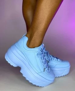 Berness Shoes Womens Blue Walkin' On A Dream Sneakers