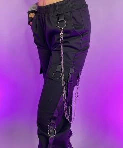 AE New Too Extra Chain Cargo Black Joggers