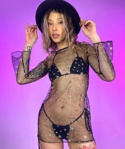 AE New Starry Night Mesh Dress