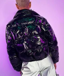 AE Dark Matter Latex Puffer Jacket New