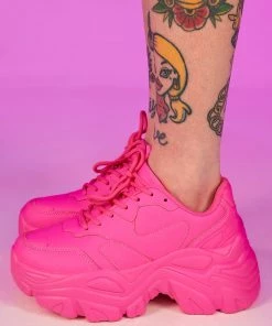 Berness Shoes Hot Pink Flexx Platform Sneakers Womens