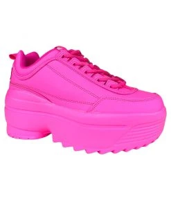 Berness Shoes Womens Hot Pink Walkin' On A Dream Sneakers