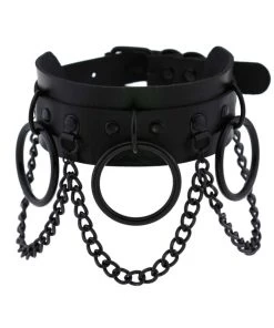 AE Womens Chain Jane Faux Leather Choker