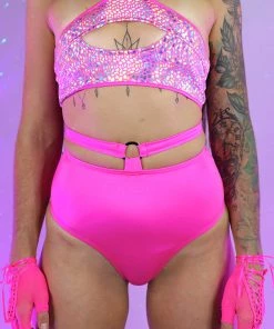 Roma New Candy Lane High Waisted Ring Detail Shorts