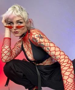 Leg Avenue New Long Sleeve Fishnet Bodysuit