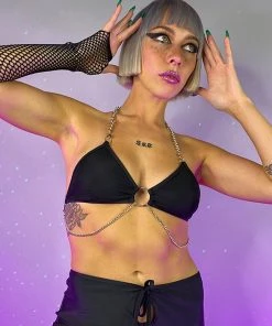 OhYes Fashion Urban Nights Chained Halter Top New