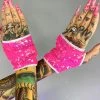 Roma Astro Candy Open Finger Sequin Gloves