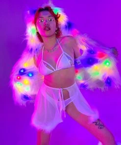 AE Multi-Color LED Faux Fur Vest