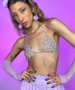 Hot And Delicious Puttin' On The Glitz Rhinestone Jewel Top