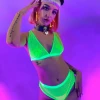 Main Street Loungewear 2pc Neon Livin' Fishnet Set Womens