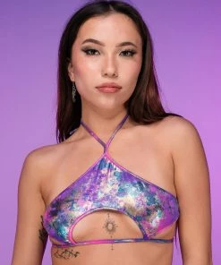 Roma New Violet Rebel Keyhole Tie Top