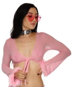 AE Bubble-icious Sheer Front-Tie Top New