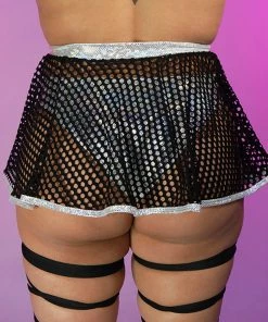 Roma Bass Drop Fishnet Mini Skirt New