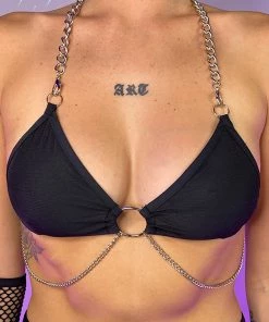 OhYes Fashion Urban Nights Chained Halter Top New