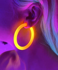 AE New Neon Retro Circle Hoops Acrylic Earrings