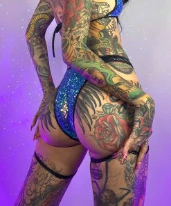 Roma Astro Candy Sequin Shorts With Attached Garters New