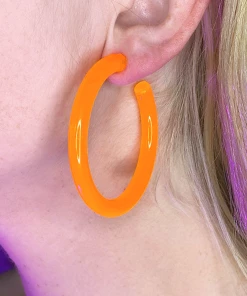 AE New Neon Retro Circle Hoops Acrylic Earrings