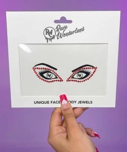 Uniflying Ruby Crystal Liner Face Jewel Accessories