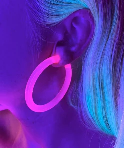 AE New Neon Retro Circle Hoops Acrylic Earrings