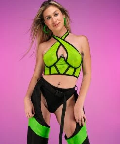 Daisy's Corsets Green Hazard Corset Halter Top New