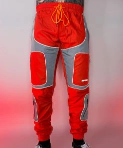 EPTM Fire Red & Grey Nylon Pants