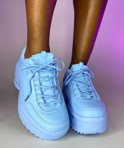 Berness Shoes Womens Blue Walkin' On A Dream Sneakers