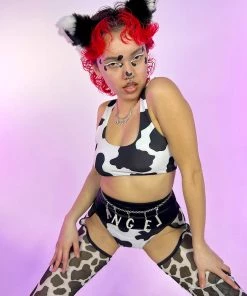 AE 2pc Milkshake Cow Print Bikini Set New