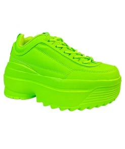 Berness Shoes Neon Green Walkin' On A Dream Sneakers Womens