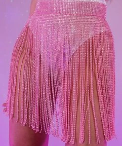 AE Baby Pink Bejeweled Cover Up Skirt