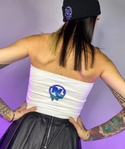 555stickers House Ho Graffiti White Bandeau Tube Top