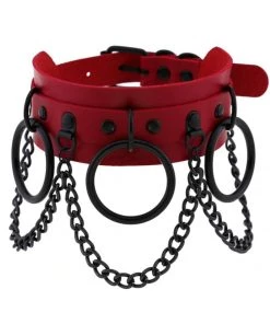 AE Womens Chain Jane Faux Leather Choker