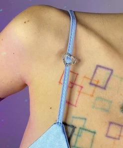 AE Blue Satin Skies Crop Top