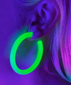 AE New Neon Retro Circle Hoops Acrylic Earrings