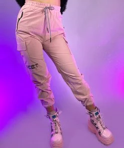 AE Pretty Pink Unisex Water Resistant Cargo Joggers Womens