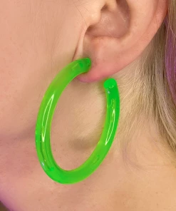 AE New Neon Retro Circle Hoops Acrylic Earrings