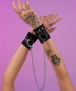 Bodyzone New Sugar Baby Black O-Ring Wrist Cuffs
