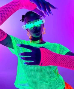 Bear Dance New Basic Fishnet Crop Tee